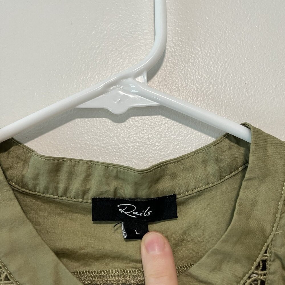 Rails Louella Canteen Green Button Front Blouse S… - image 3